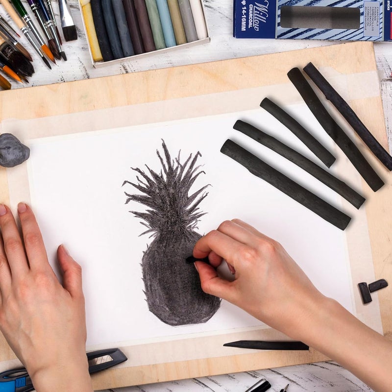 Dlicoda Willow Charcoal Sticks, 18-21MM Jumbo Willow Charcoal Pencils for Artists, Beginners, Students, 2 Pcs Natural Charcoal Stick for Sketching, Drawing, and Shading - Image 5
